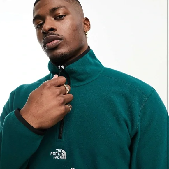 NWT The North Face Glacier Fleece Sweater 1/4 Zip in Green